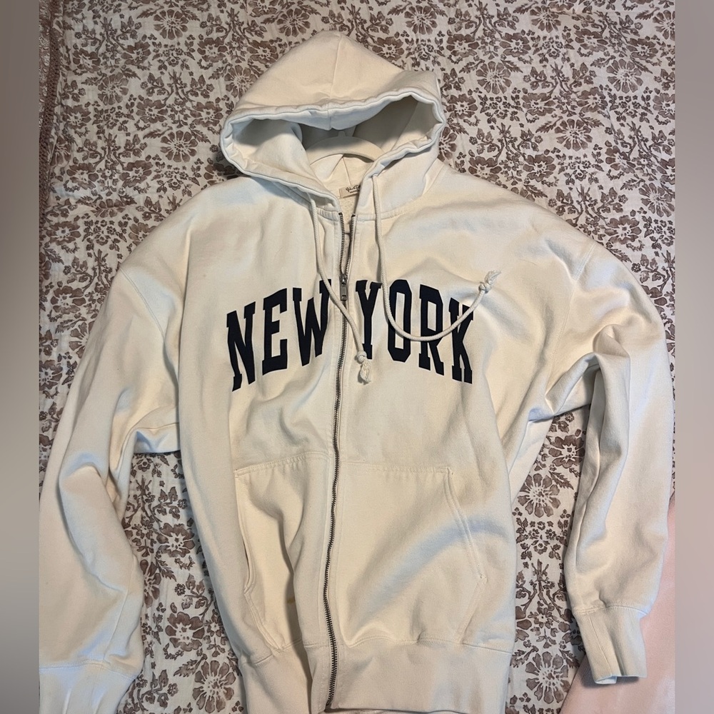 Brandy Melville New York Zip-Up Hoodie